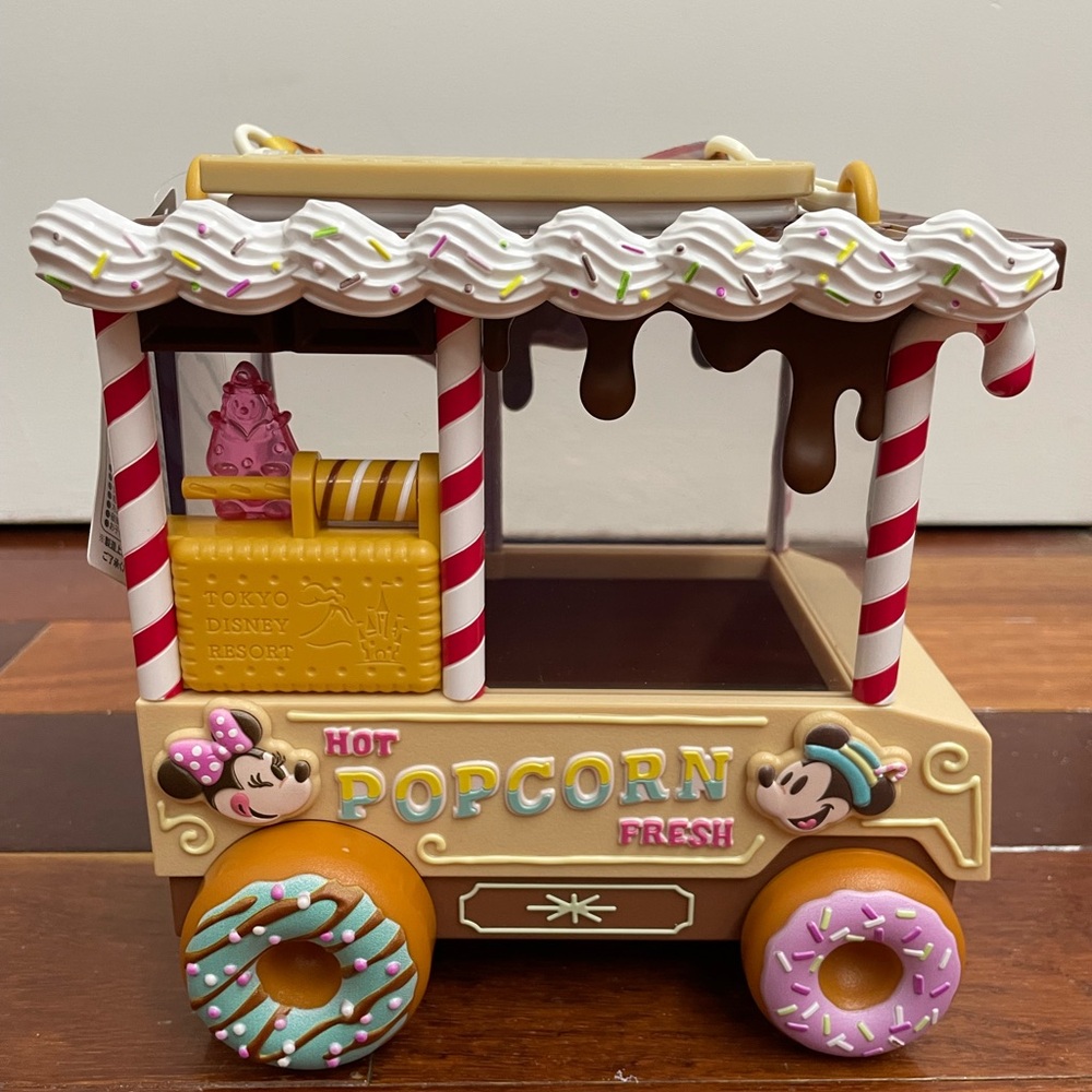Disney Popcorn Toy Cart Cream and Brown Vehicle Toy